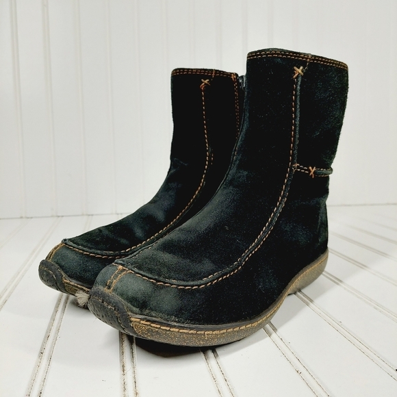 Timberland Leather Suede Waterproof Black Zippered Winter Ankle Boots I111 - Picture 2 of 12